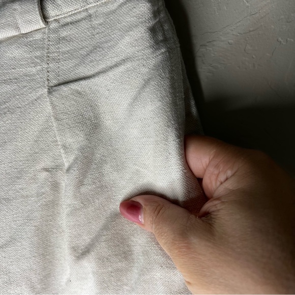 Mara Hoffman Jade High Rise Linen Cotton Button Fly Cream Cropped Pants - Picture 8 of 14